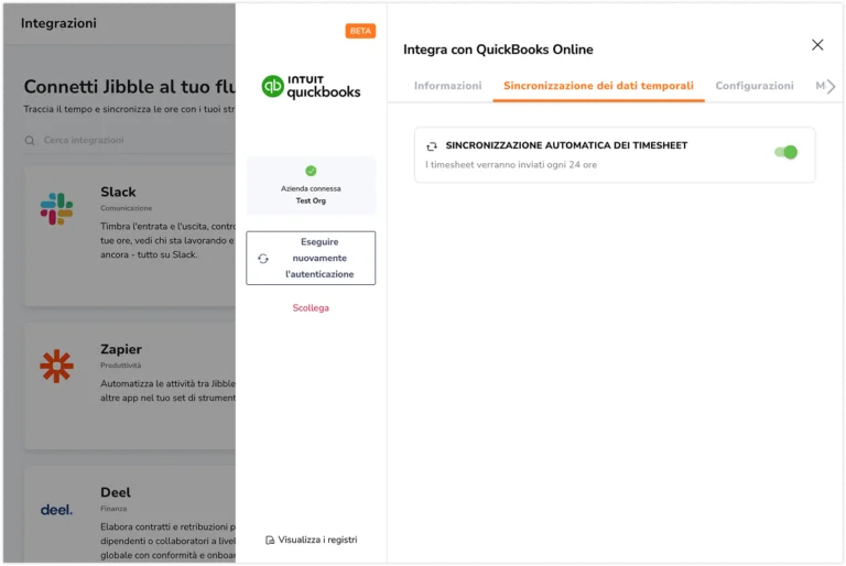 Quickbooks Time data sync